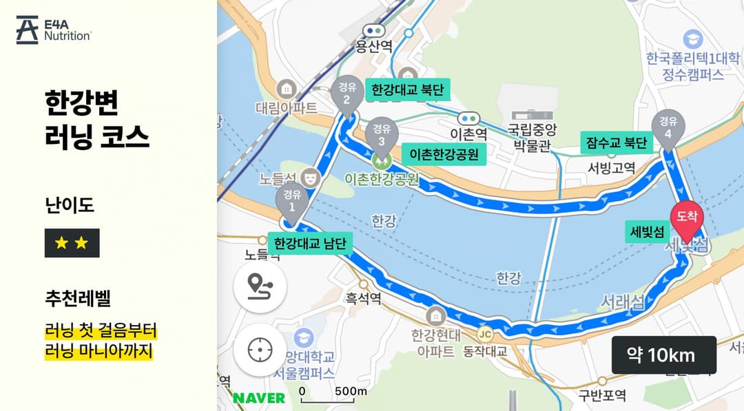 한강변러닝코스 10.0km 러닝 코스