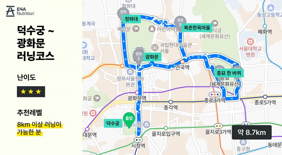 덕수궁 광화문 러닝 코스 러닝 코스 8.0km