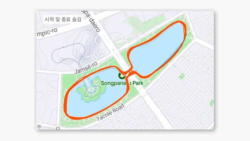 석촌호수코스 2.5km 러닝 코스