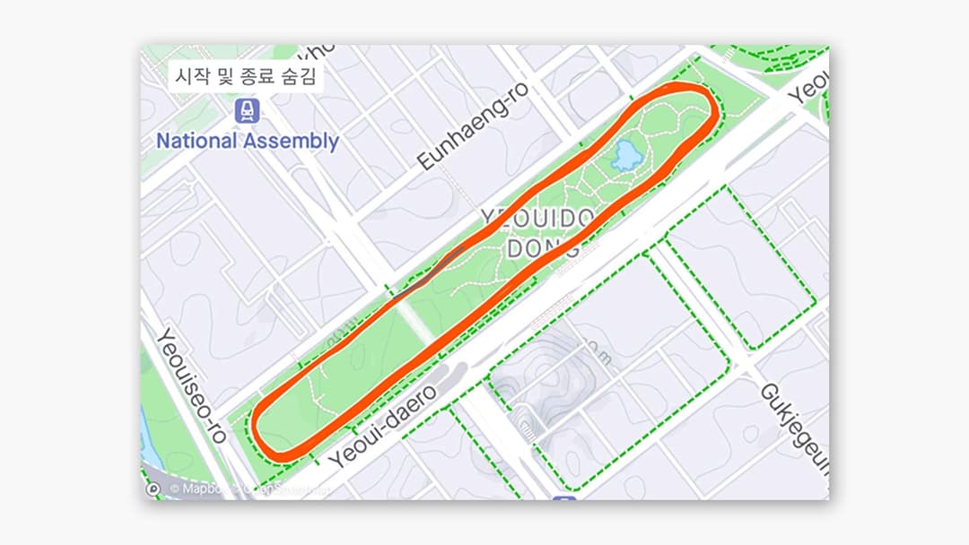 여의도공원 코스 2.5km 러닝 코스